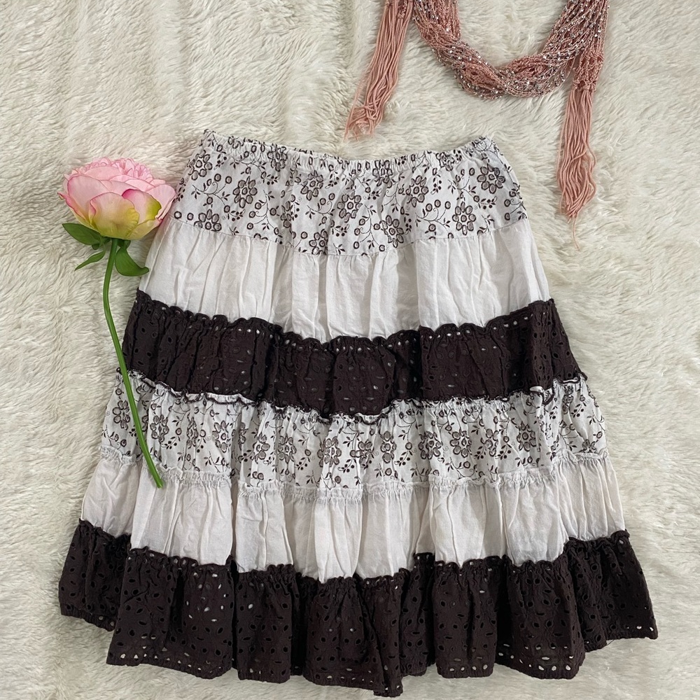 Eyelet Lace Floaty Skirt